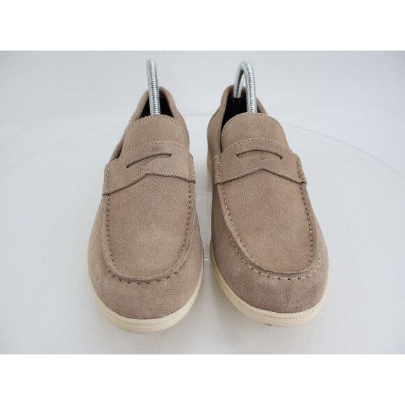 Vince Camuto Mens Kadron Shoes Loafers Size 8.5 Tan Suede Slip On Moc Toe Casual - Picture 3 of 13